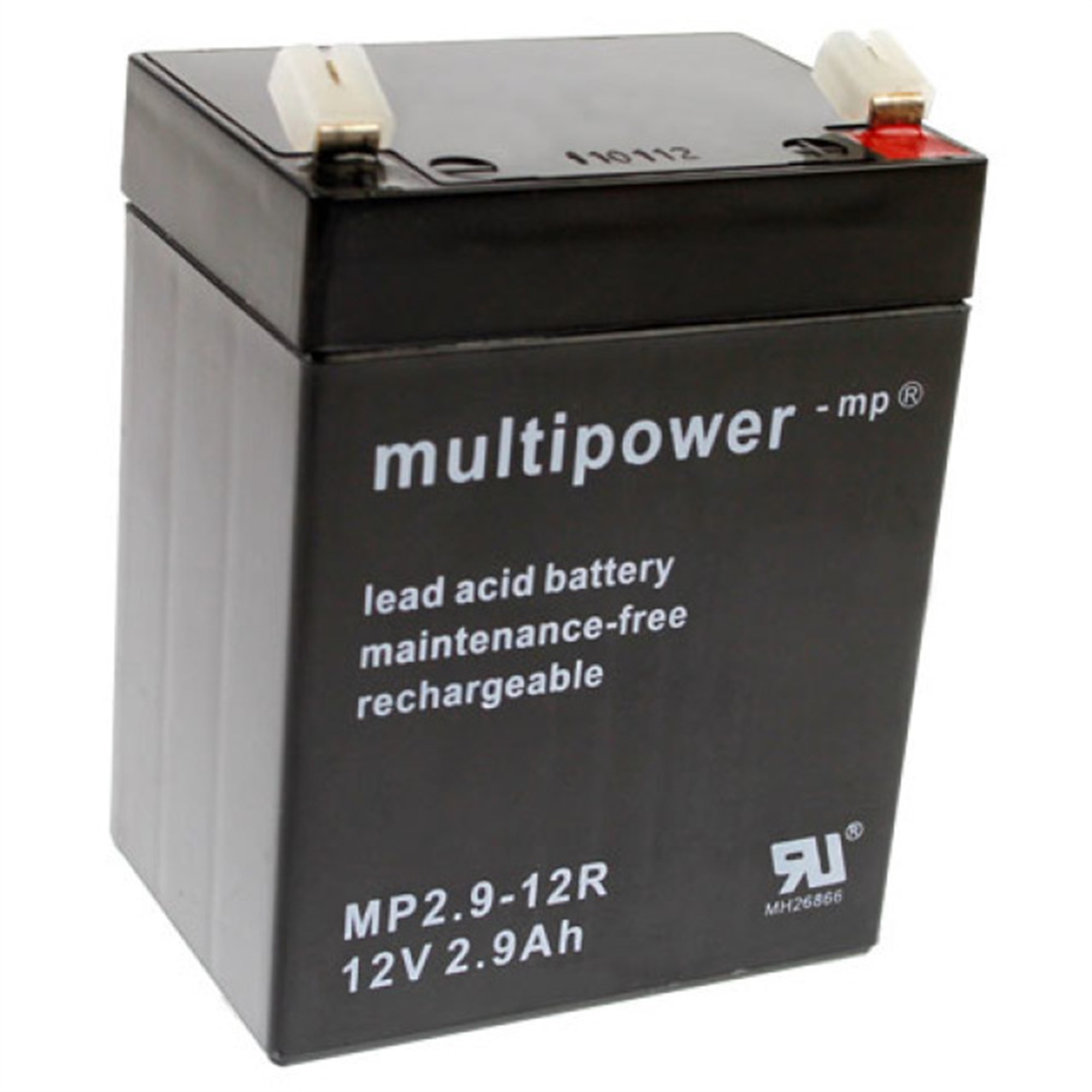 Faston ile MultiPower MP2,9-12R kurşun pil 4,8 mm 12V, 2900mAh