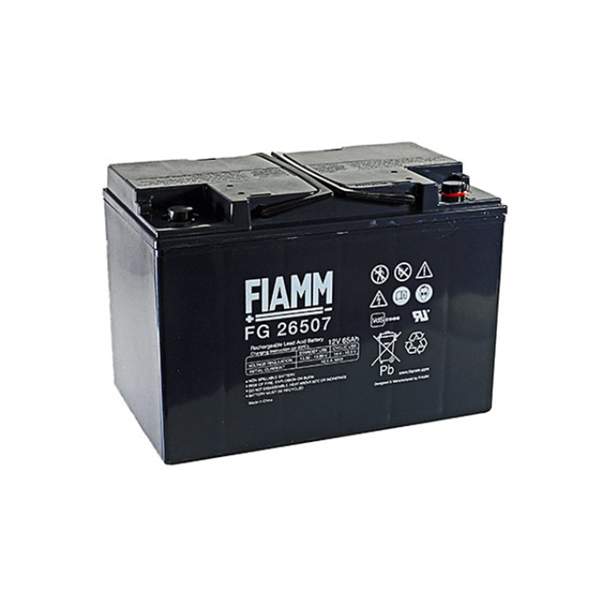 Fiamm FG26507 kurşun akü, M6 vida bağlantılı 12V, 65000mAh