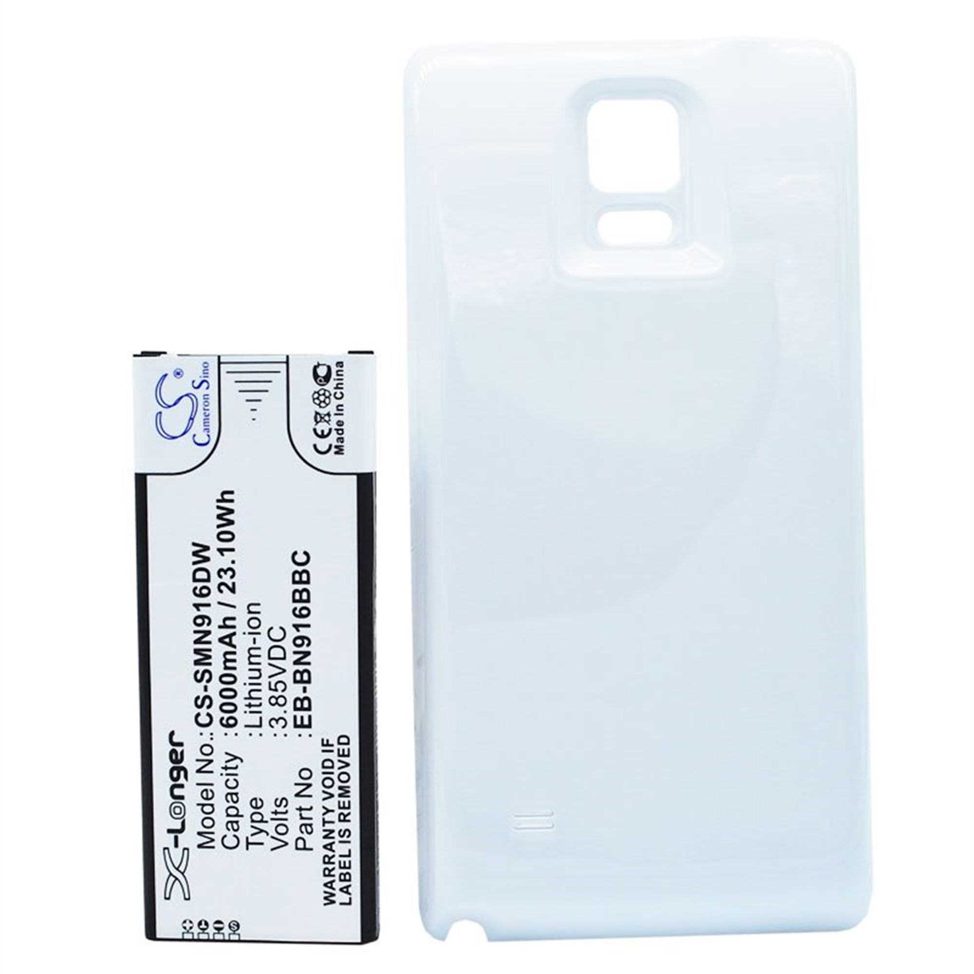 Galaxy Note 4 pil için uygun ek kapaklı pil EB-BN916BBC 6000mAh, 97,90 x 39,56 x 11.30mm