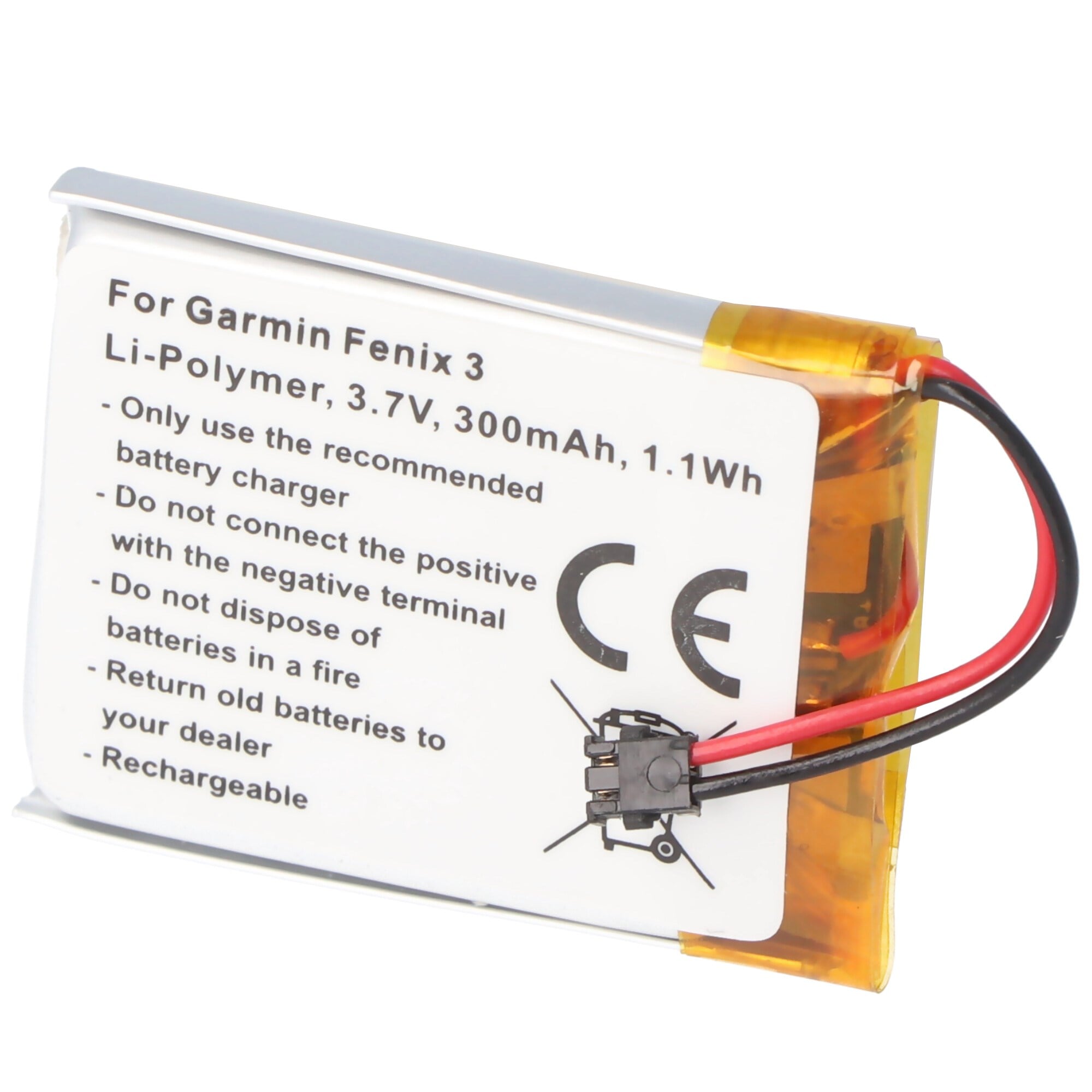 Garmin Fenix 3, Li-Polimer, 3.7V, 300mAh, 1.1Wh için uygun pil