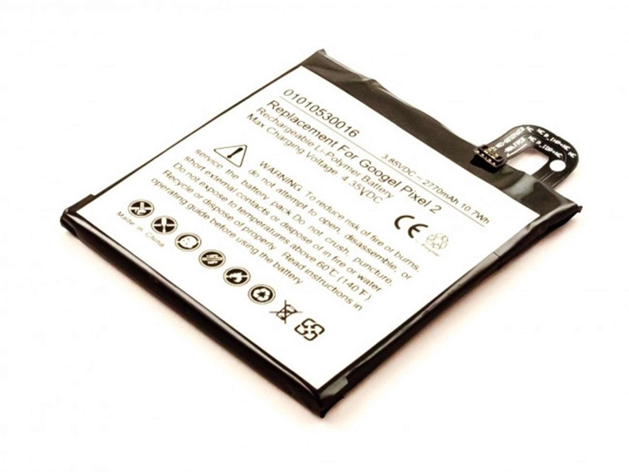 Google Pixel 2, Li-Polimer, 3.85V, 2770mAh, 10.7Wh, dahili, aletsiz pil