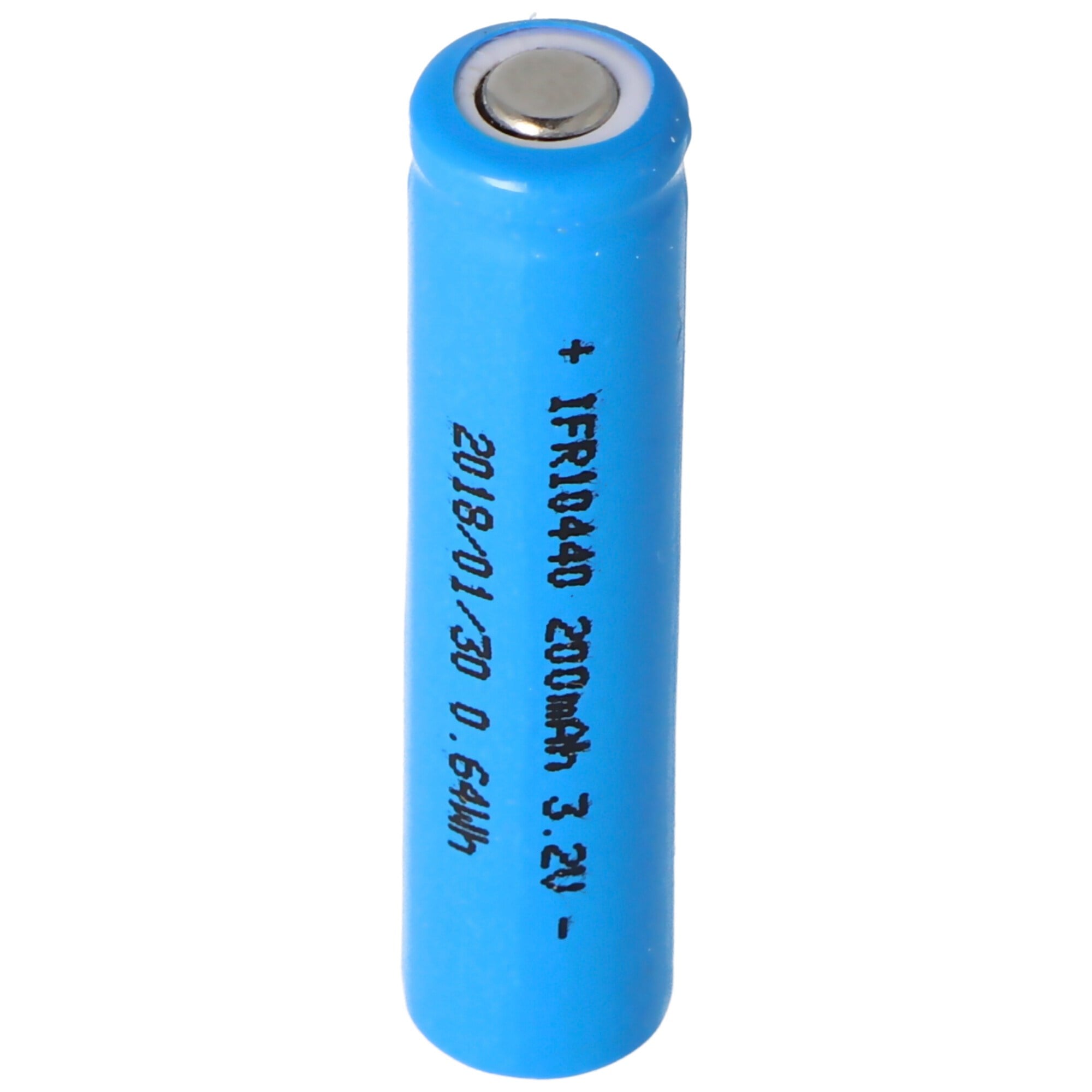 IFR 10440 - 200mAh 3.2V LiFePo4 pil (düz üst) korumasız, 44.1x10.1mm boyutlarına uyulmalıdır