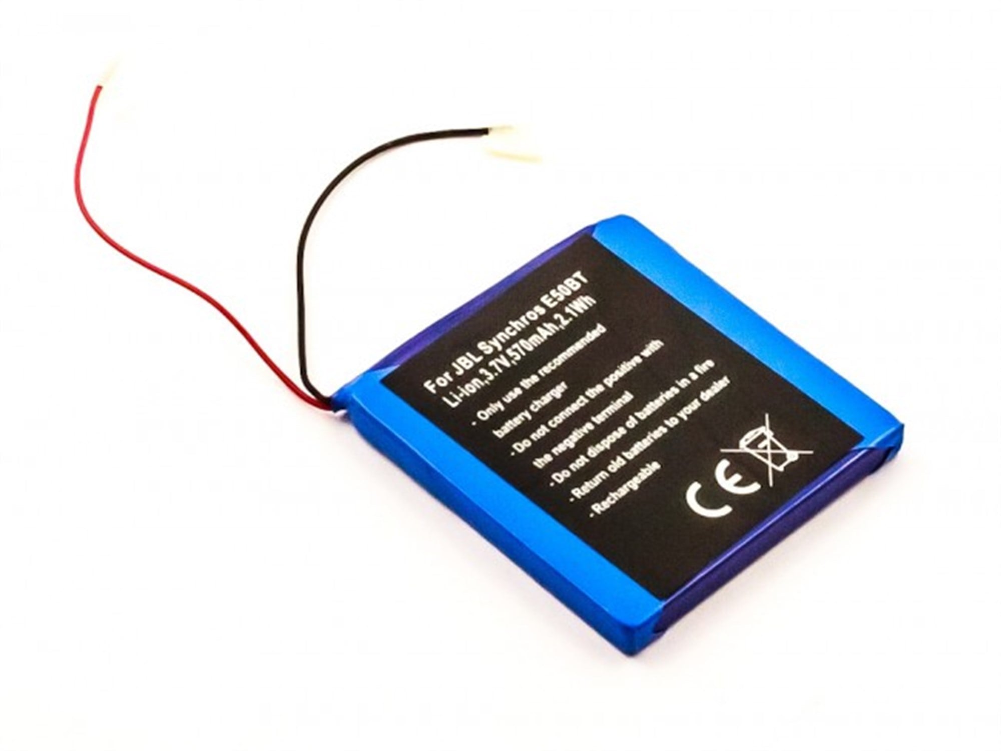 JBL Synchros E50BT, Li-ion, 3.7V, 570mAh, 2.1Wh, dahili, aletsiz pil
