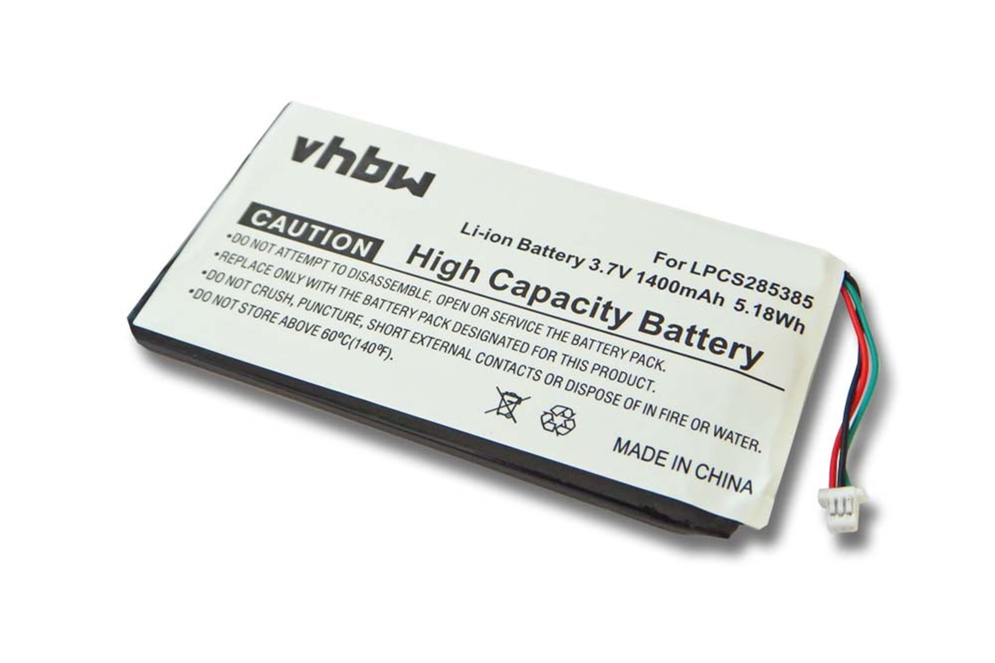 Li-Ion pil - 1400mAh (3.7V) - MP3 çalarlar, Creative Labs BA20603R79914, DVP-HD0003, LPCS285385 gibi müzik çalarlar için