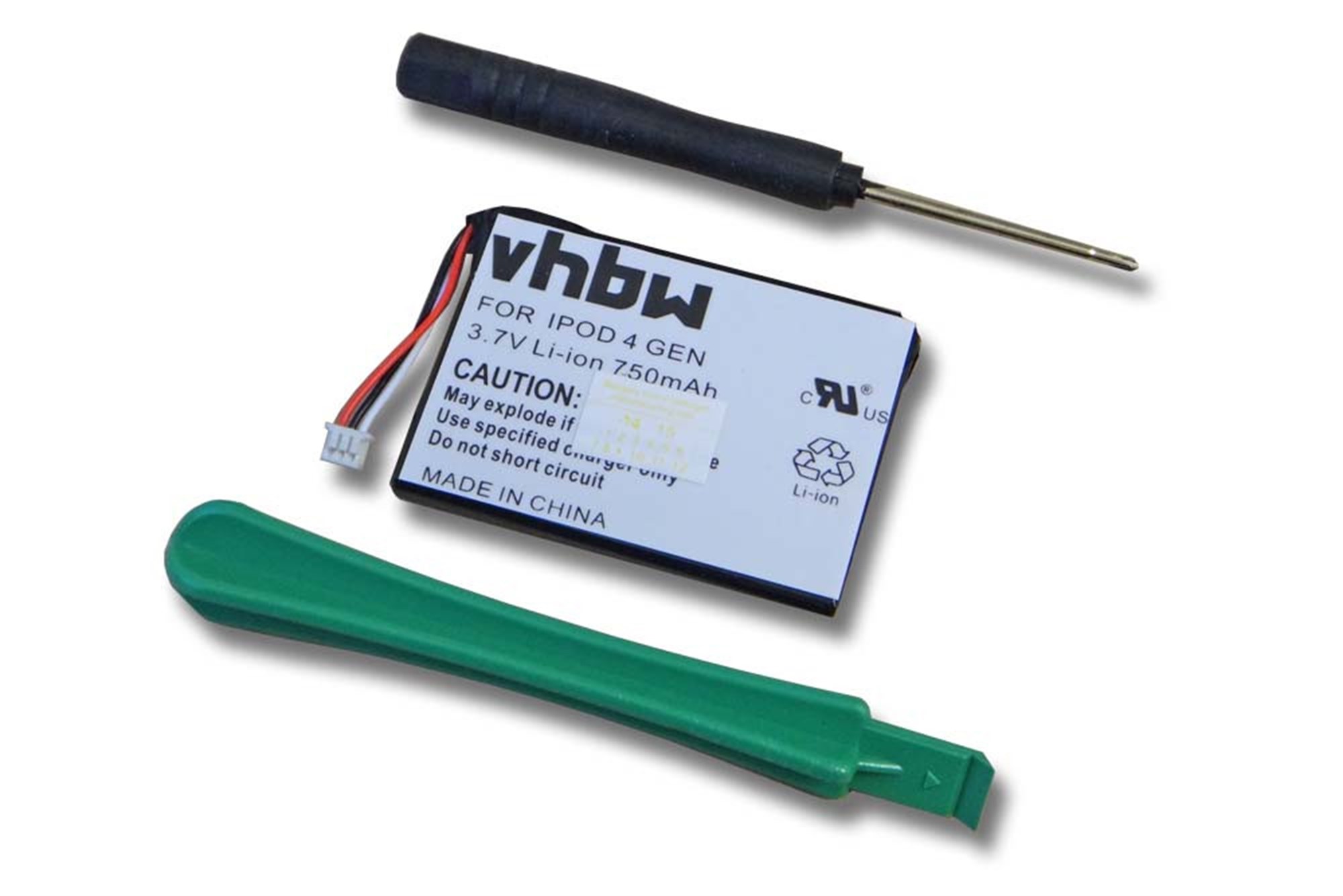 Li-Ion pil - 750mAh (3.7V) - MP3 çalarlar, Apple 616-0183, 616-0198, 616-0206, 616-0215, AW4701218074, ICP0534500 gibi müzik çalarlar için