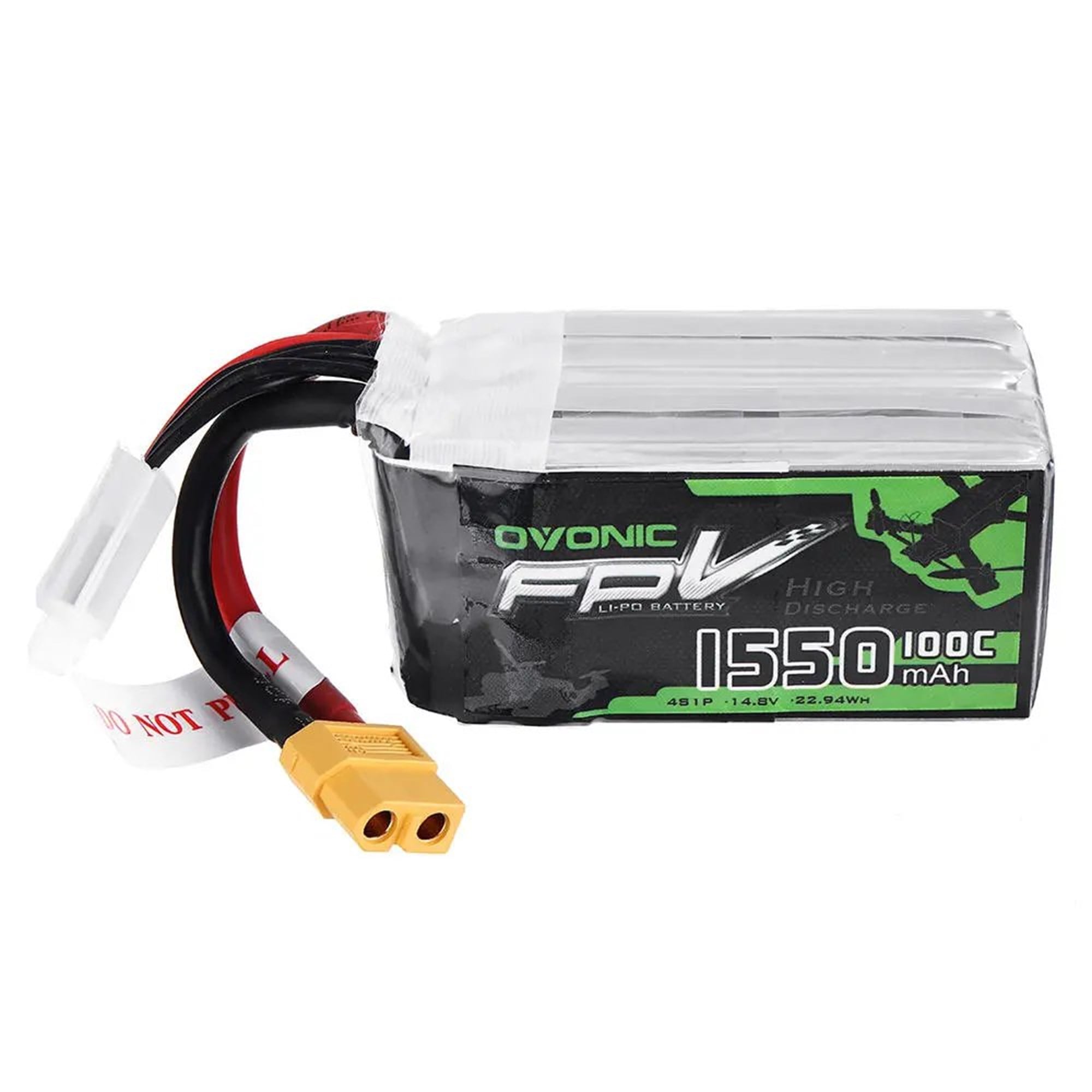 Li-polimer pil - Model yapımı, drone'lar, multikopterler, 4S1P gibi quadrocopter için 1550mAh (14,8V) 100C 4S XT60 fiş