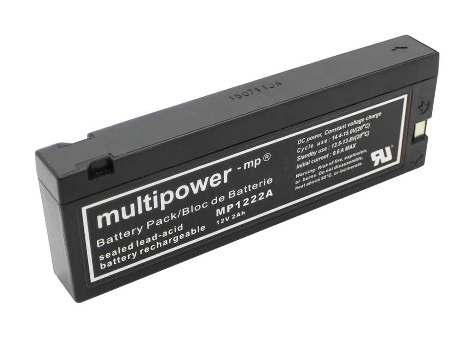 Multipower MP1222A 12V 2.2Ah, LC-SA122R3BG kurşun akünün yerini alır AGM kurşun jel akünün yerini alır