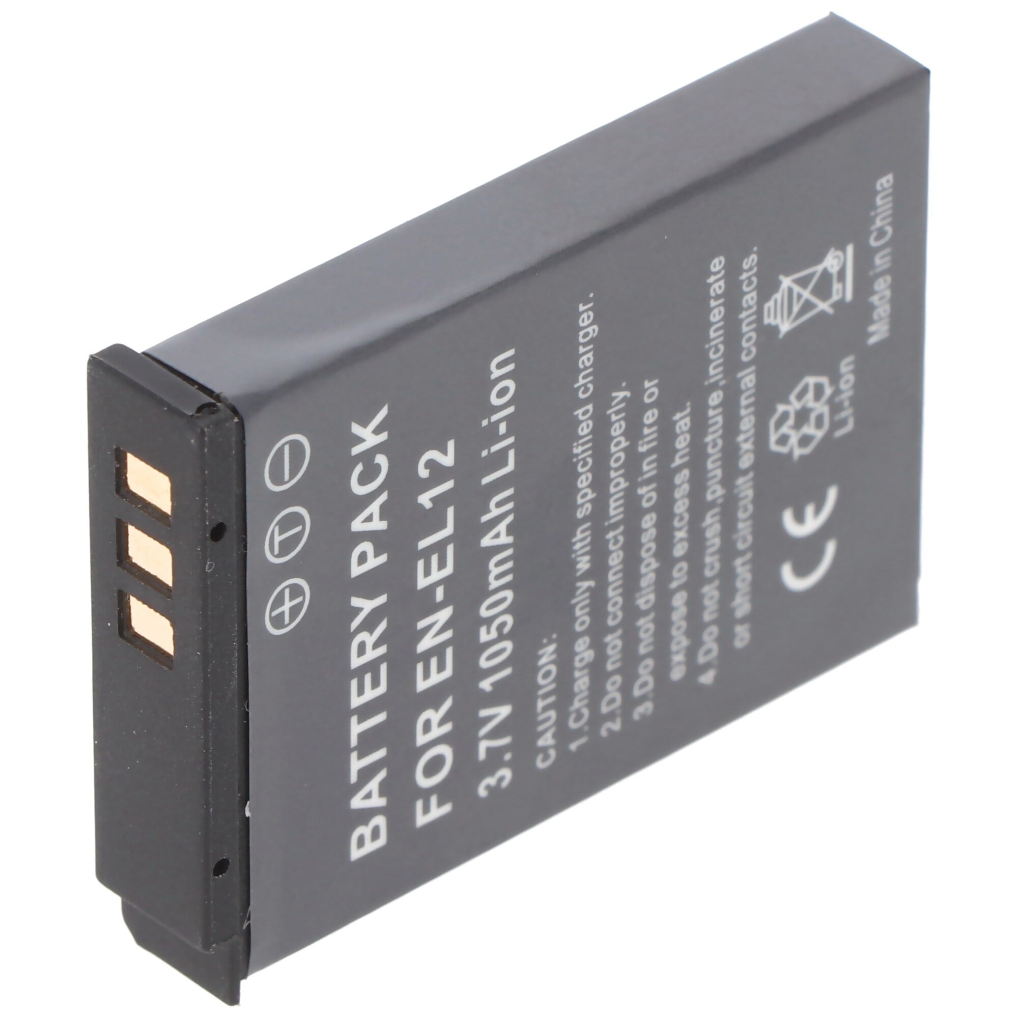 Nikon EN-EL12 pil için uygun pil, CoolPix S610, S610C, S710, 44,5 x 31,9 x 7,9 mm