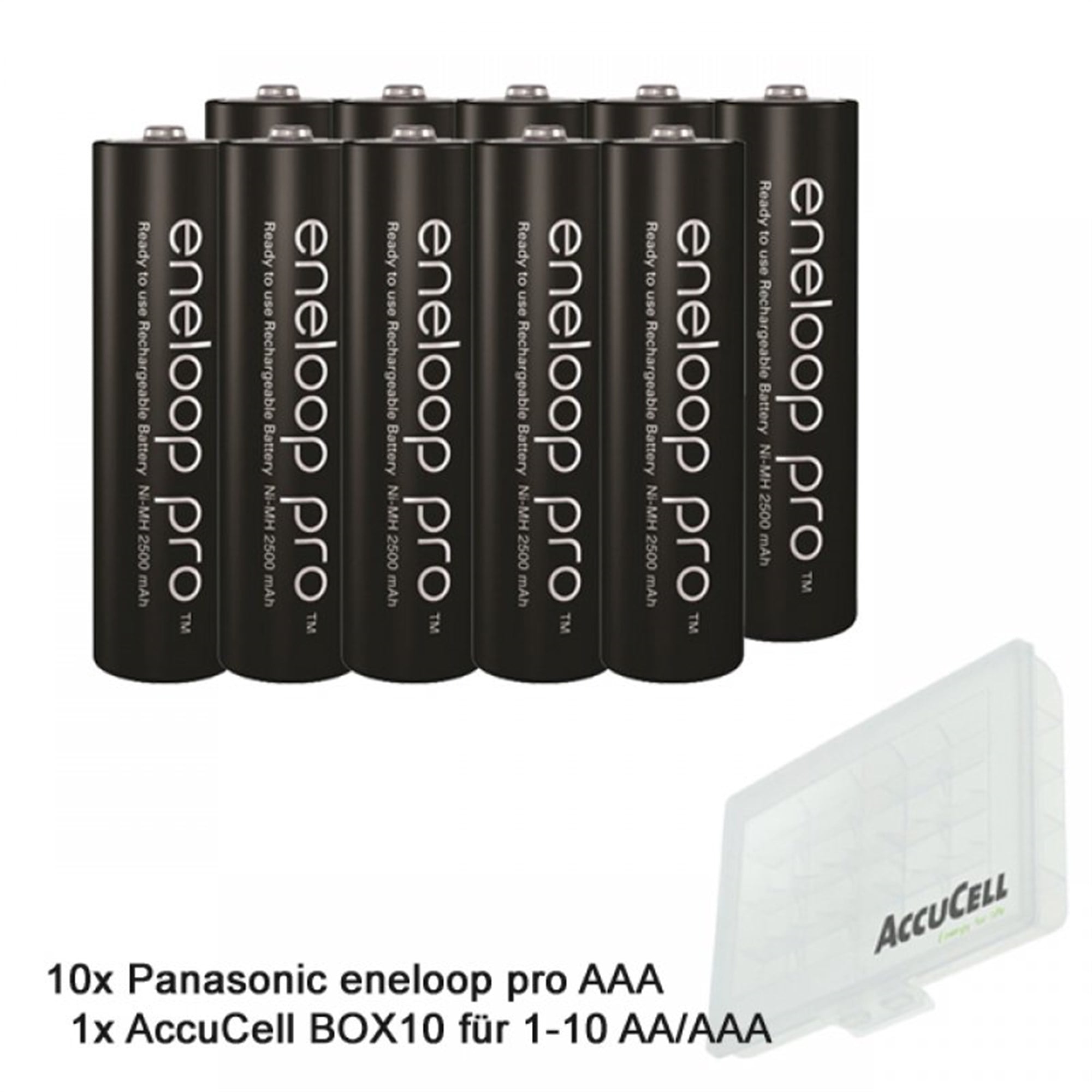 Panasonic eneloop pro, kullanıma hazır Ni-MH pil, AAA mikro, min. 930 mAh, 500 şarj döngüsü, düşük kendi kendine deşarj, AccuCell B ile