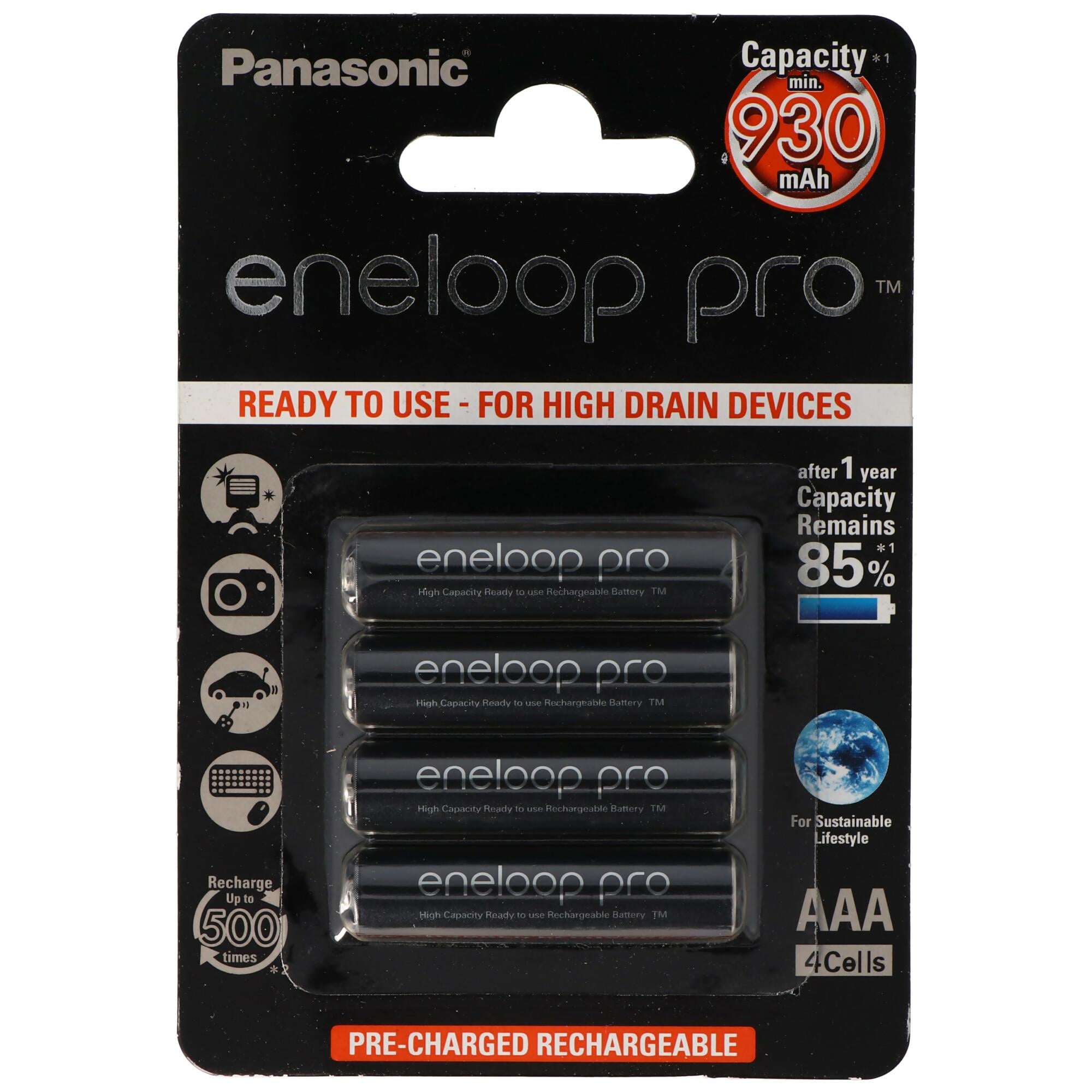 Panasonic eneloop Pro Mikro AAA LR03 BK-4HCCE / 4BE ve AccuCell AkkuBox AAA