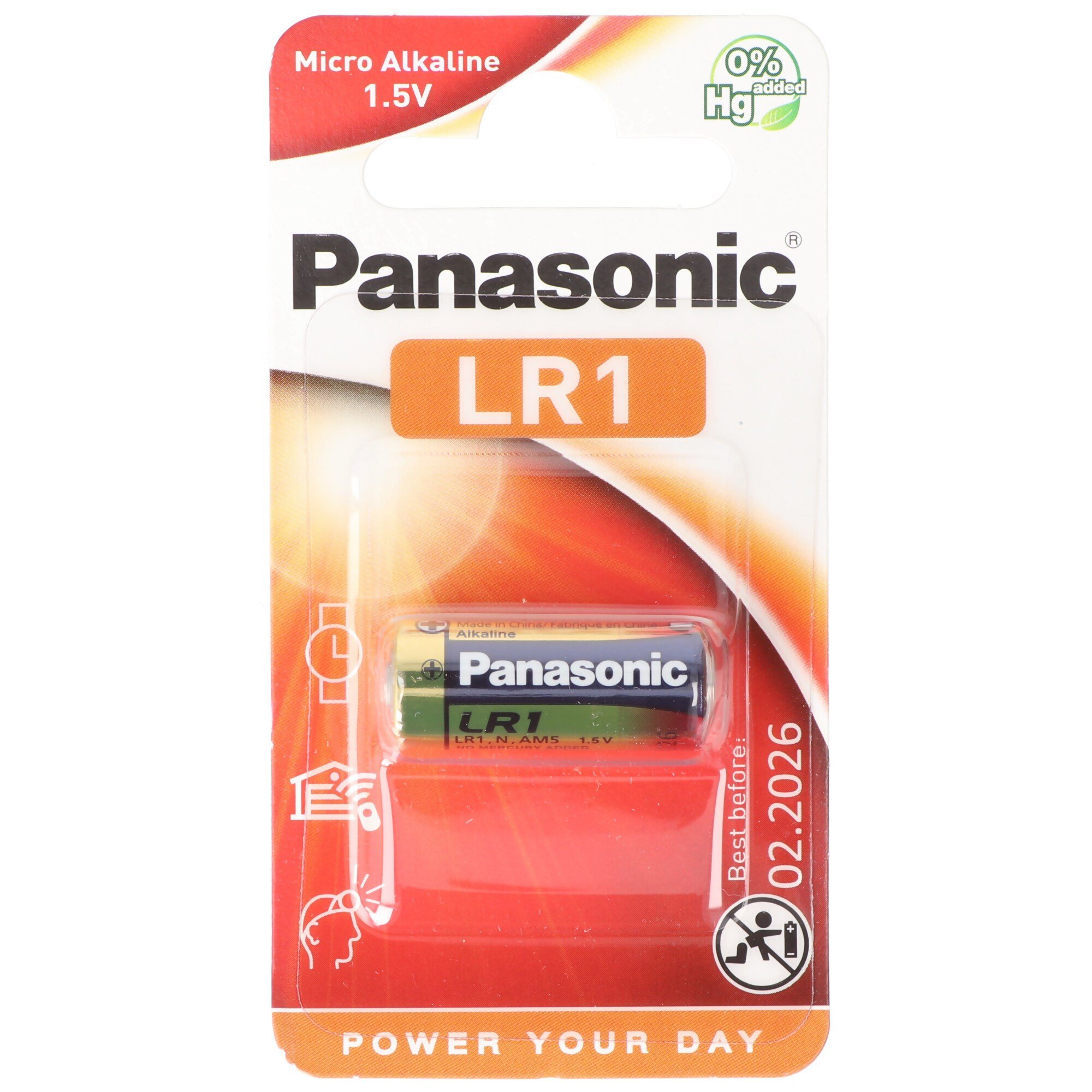 Panasonic PowerMax3 LR1, Lady Beden N, GP910A, E90, 1,5 volt maks. 900mAh