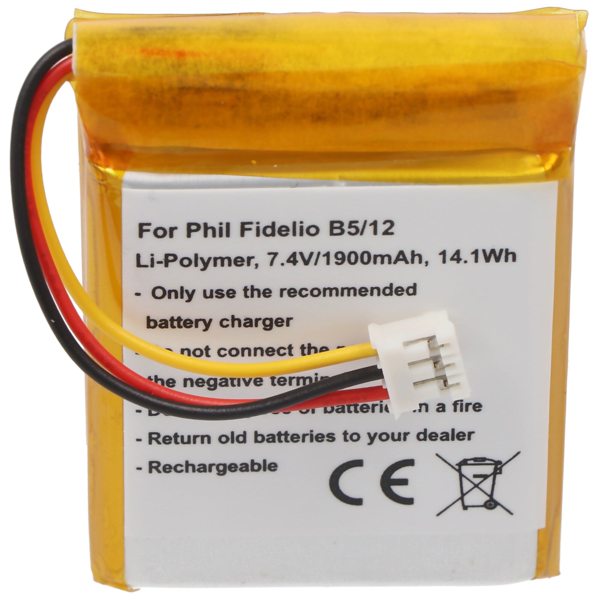 Philips Fidelio B5 / 12 pil Li-Polimer 7.4Volt 1900mAh, 14.1Wh için uygun pil