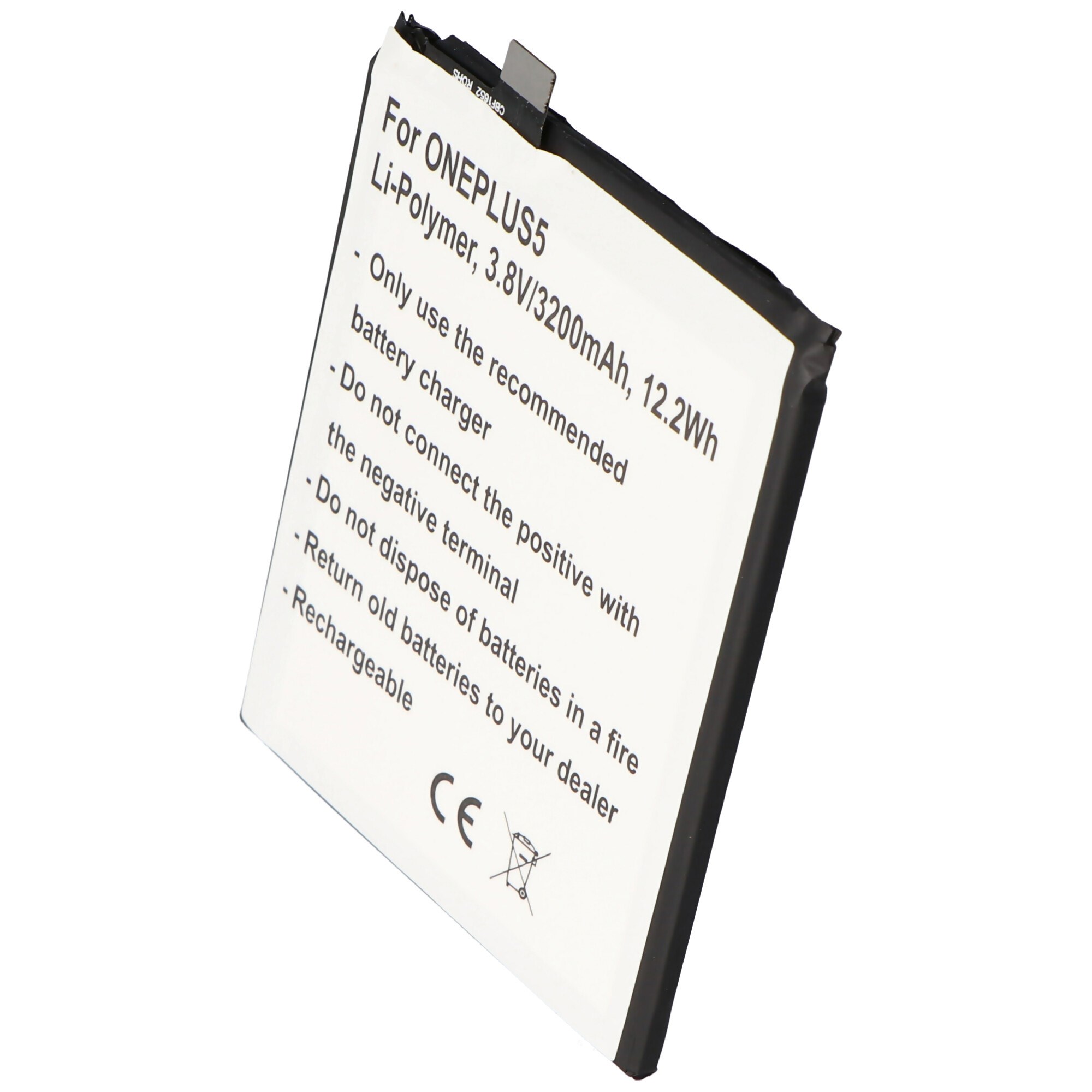 Pil ONEPLUS 5, Li-Polimer, 3.8V, 3200mAh, 12.2Wh, dahili, aletsiz