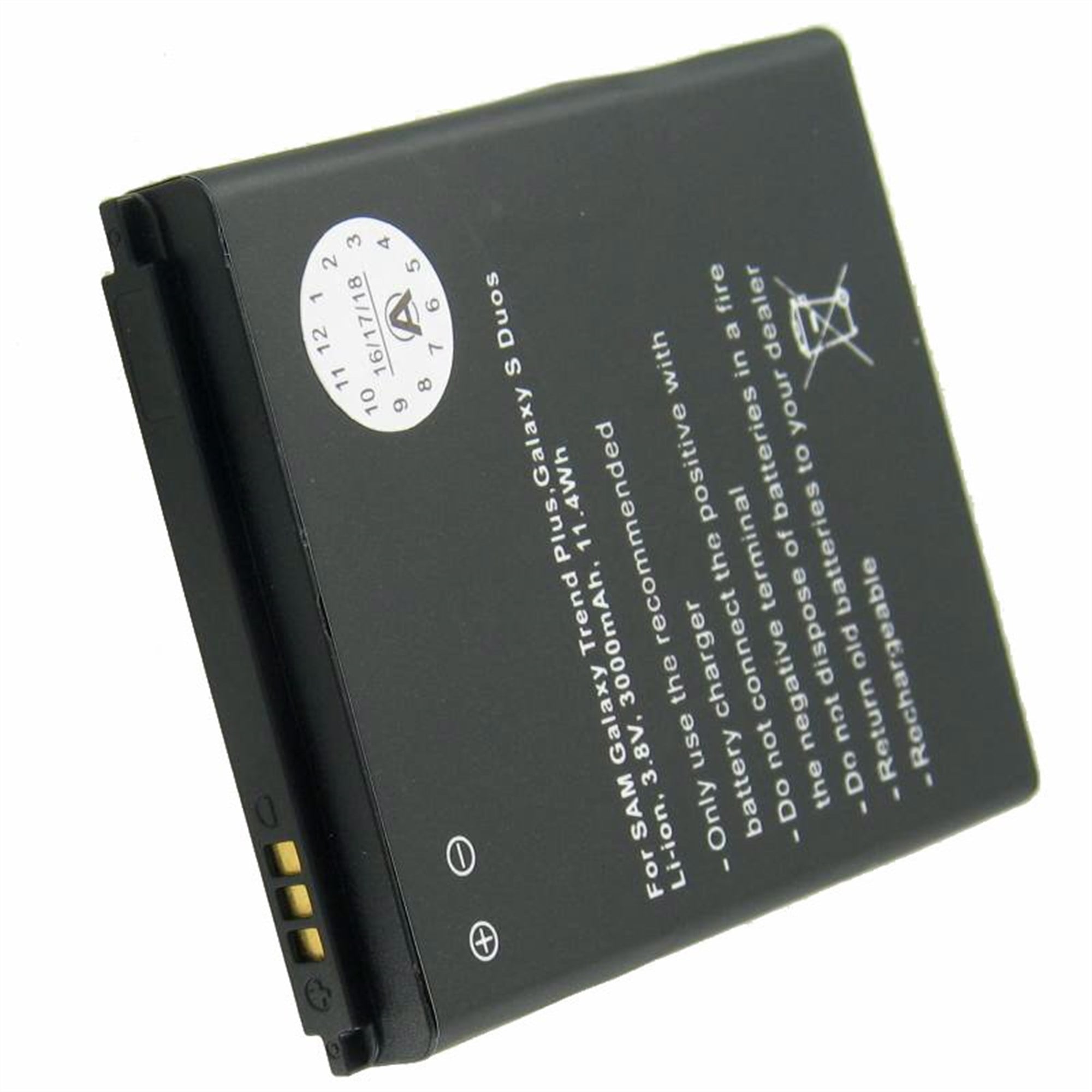 Pil sadece Samsung Galaxy ACE 2, GT-I8160 pil 3000mAh için ek kapaklı beyaz ve koyu mavi için uygundur