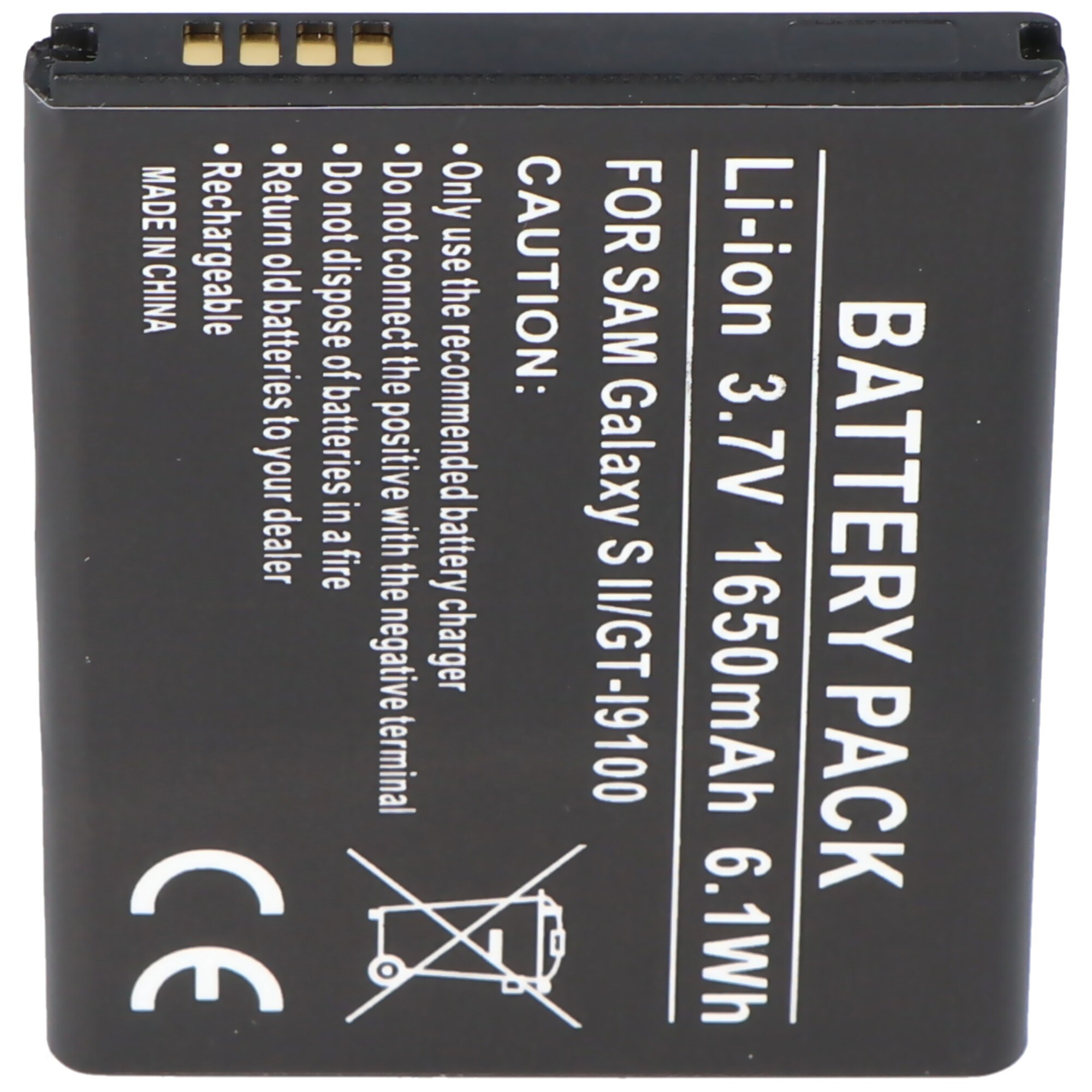 Samsung Galaxy S II I9100, EB-F1A2GBU, 1650mAh Li-ion pil için uygun pil