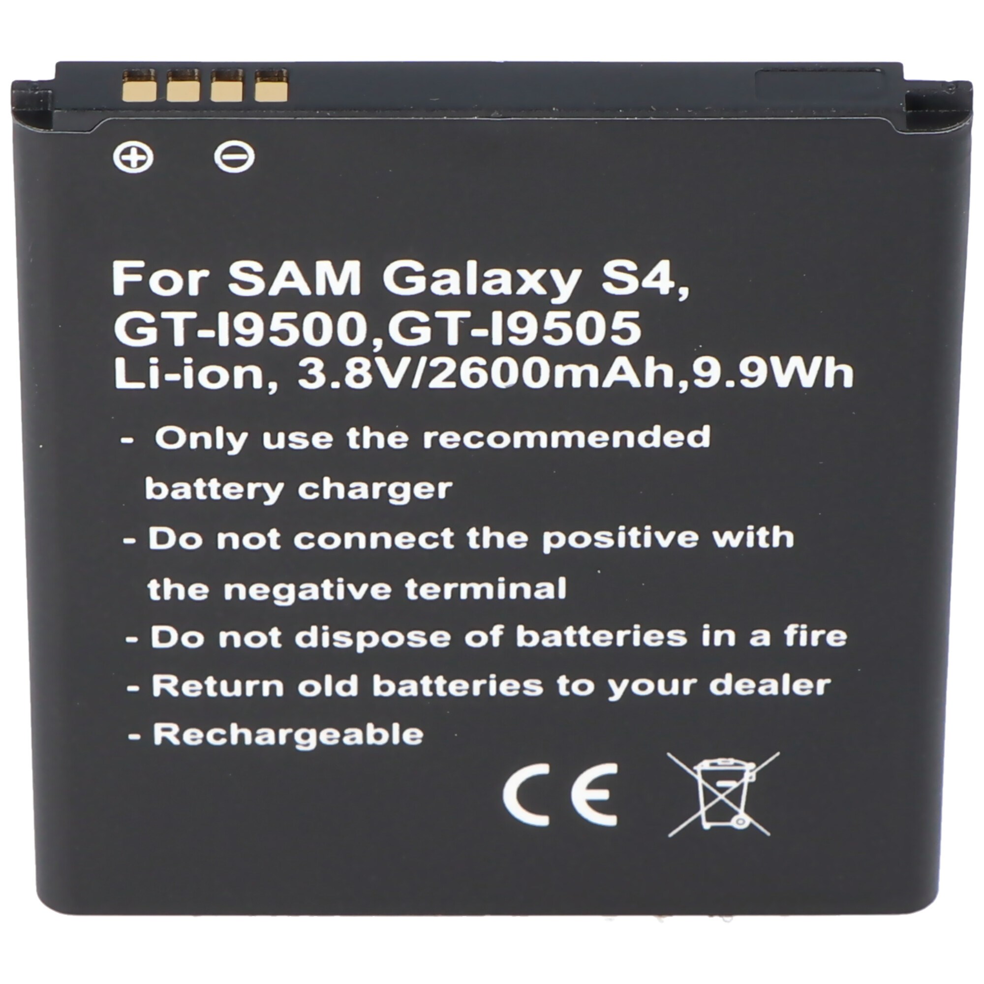 Samsung Galaxy S4 pil için uygun çoğaltma pili Galaxy S4 Aktif, Galaxy S4 LTE +, GT-I9295, GT-I9500, GT-I9505, GT-I9506, GT-i9515