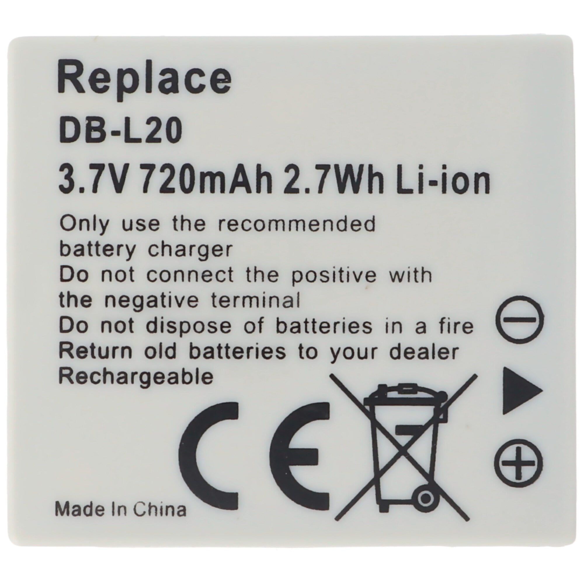Sanyo DB-L20, Xacti DMX-C1, 720mAh için uygun AccuCell pil