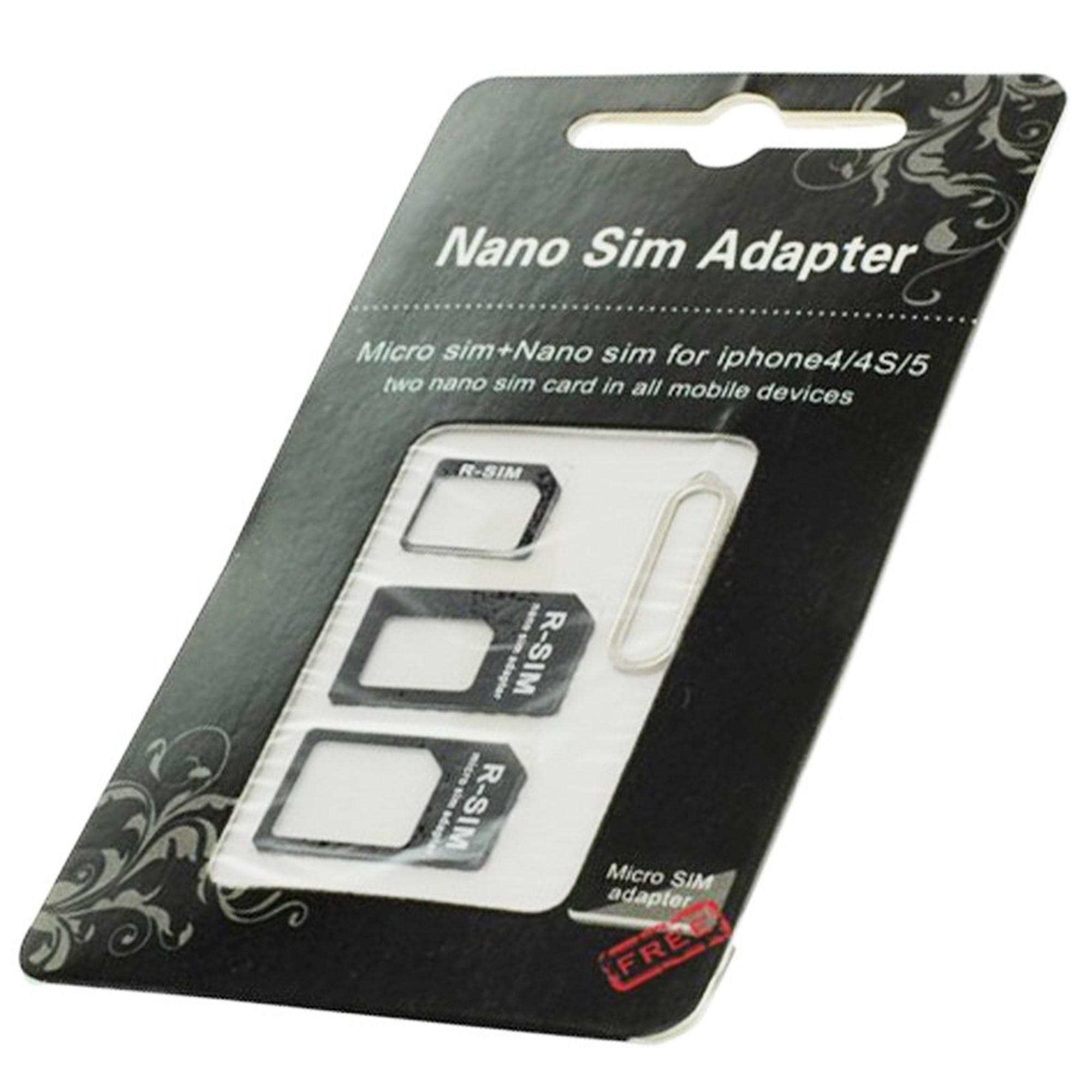 SIM kart adaptörü 4'ü 1 arada, adaptör mikro SIM'den SIM'e, nano SIM'den SIM'e, nano SIM'den mikro SIM'e