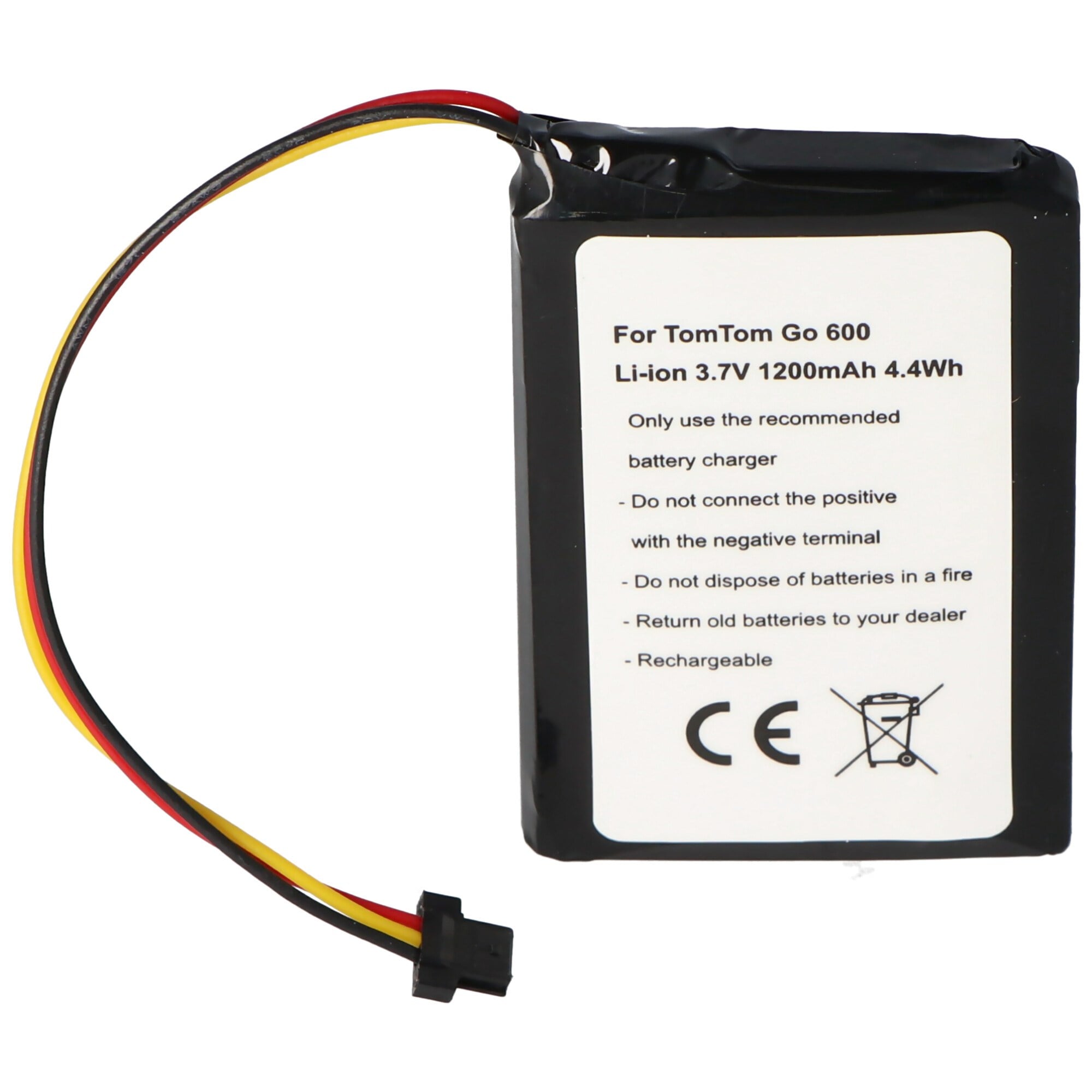TomTom Go 600, Li-ion, 3.7V, 1200mAh, 4.4Wh için uygun pil