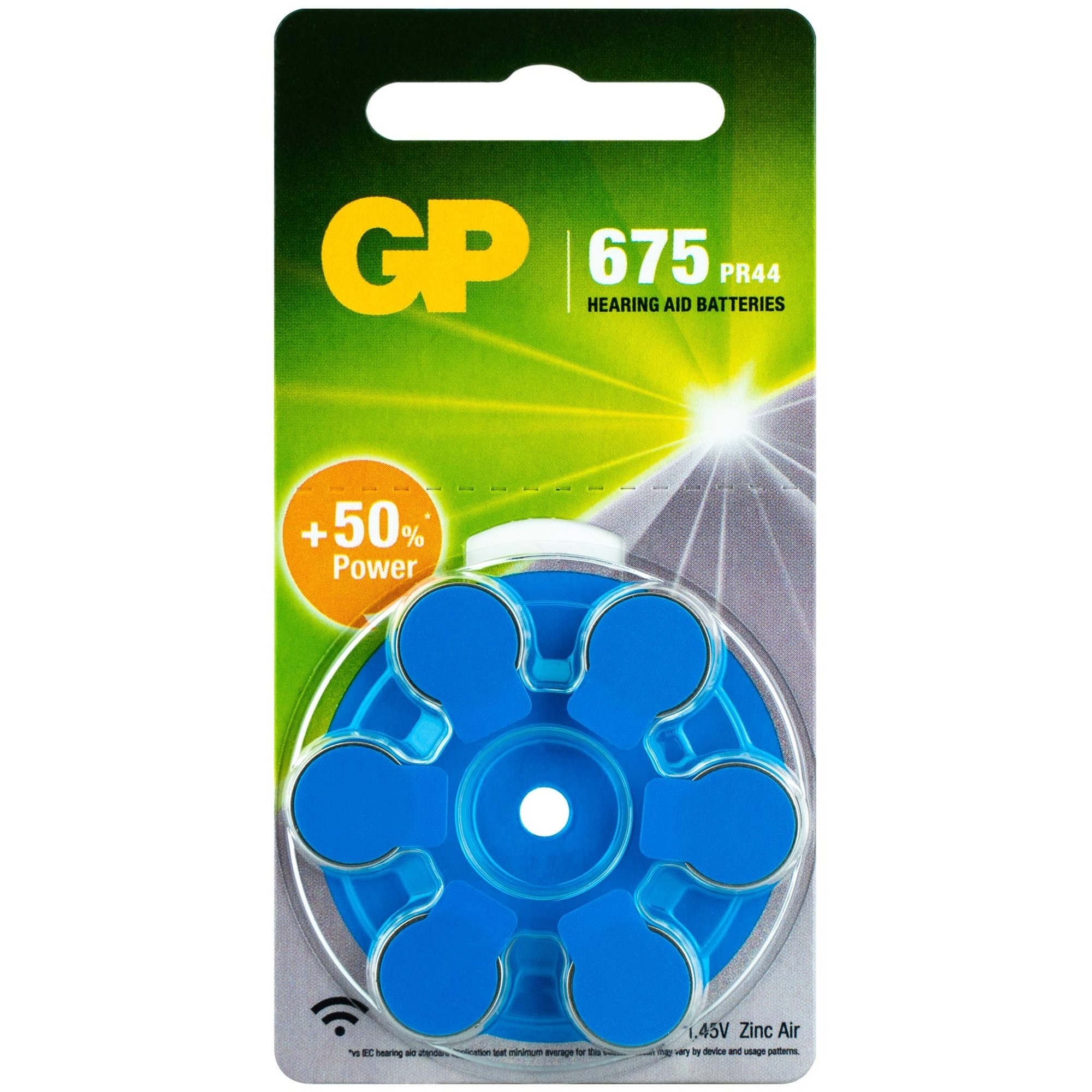 ZA675 GP çinko-hava işitme cihazı pili 1.4V 6 adet