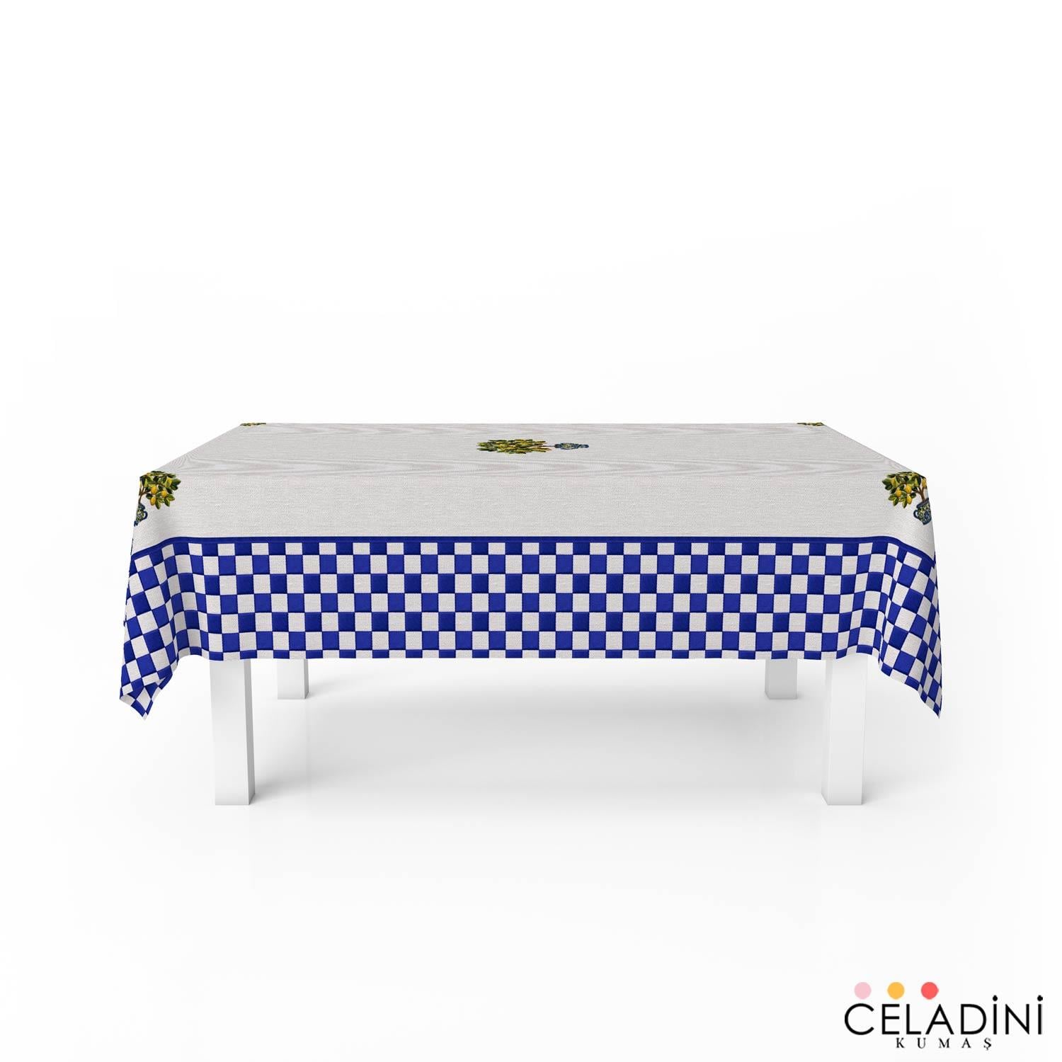 140x200 cm 3D Nakış Efektli Limon Ağacı Masa Örtüsü Kumaşı
