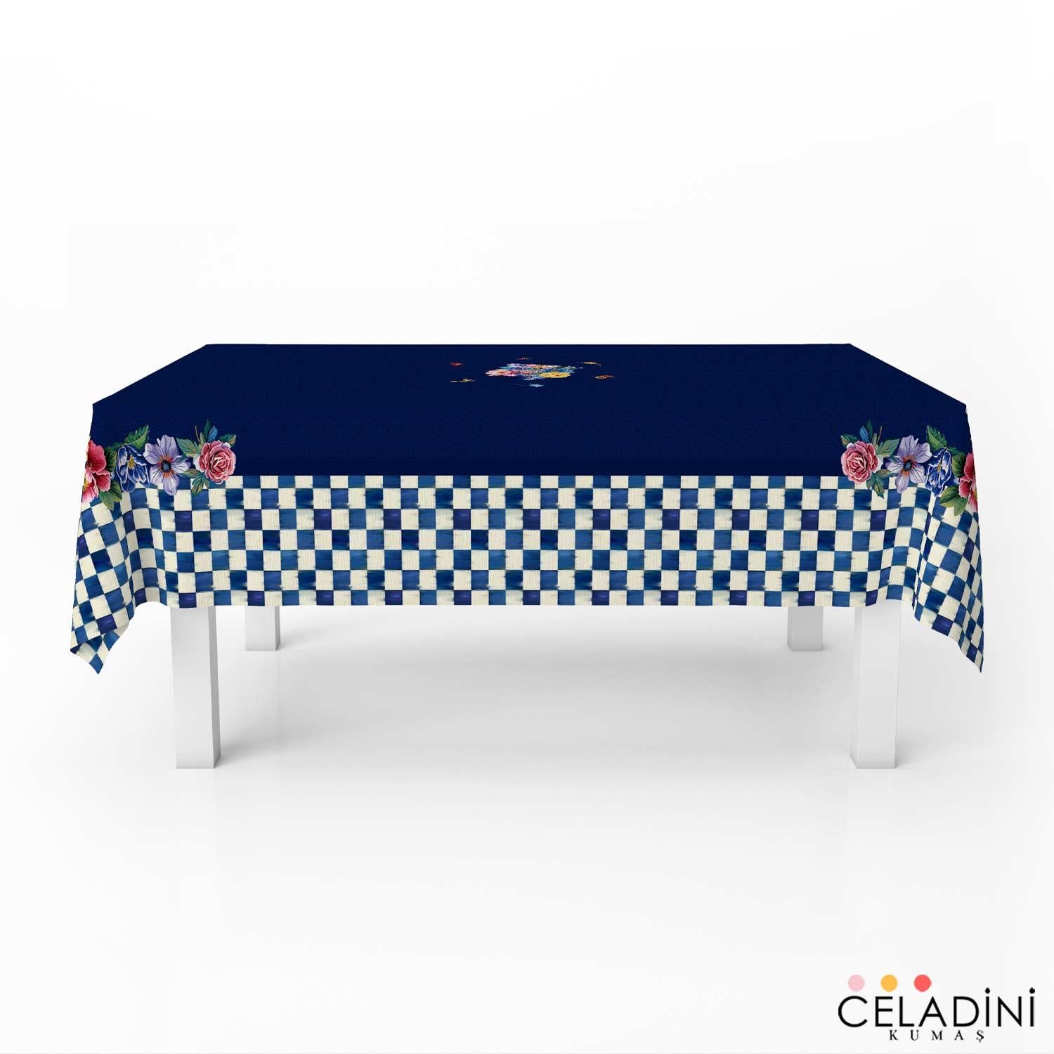 140x200cm Safir Dama Serisi Masa Örtüsü Kumaşı (Model-2)
