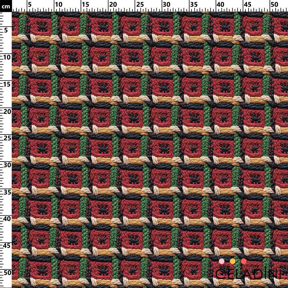3D Efektli Ekose Kumaş Kod 3693