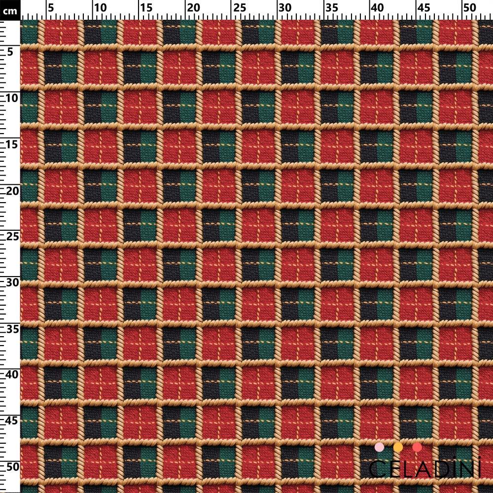 3D Efektli Ekose Kumaş Kod 3711