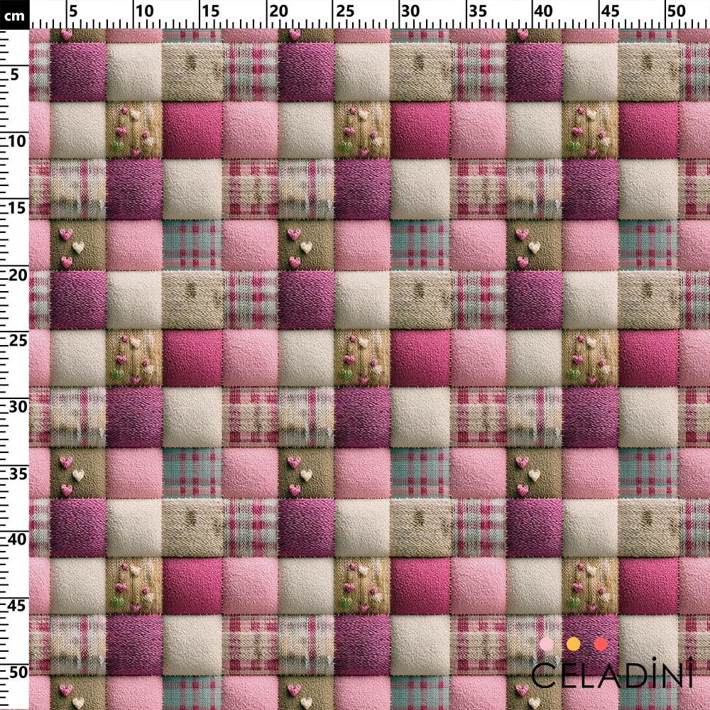 3D Efektli Ekose Kumaş Kod 3733