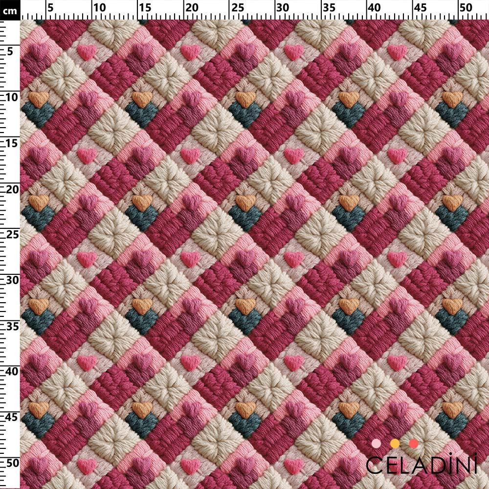 3D Efektli Ekose Kumaş Kod 3734