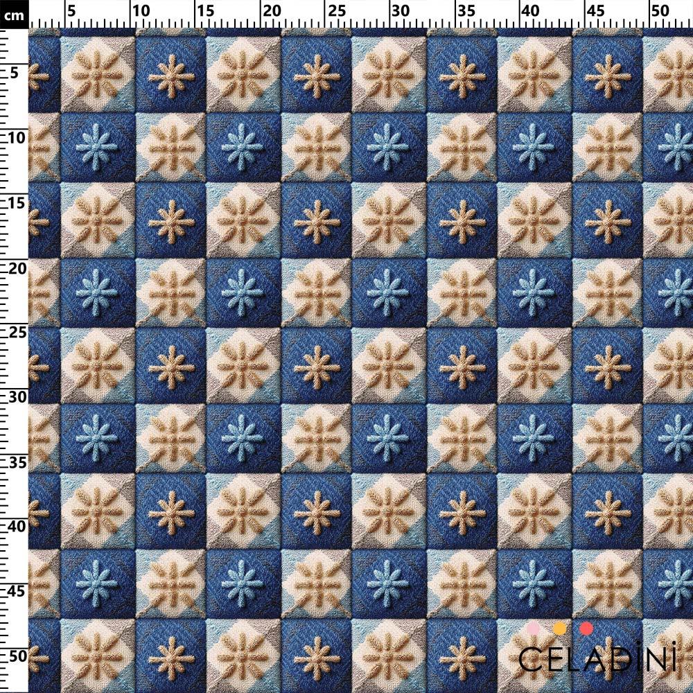 3D Efektli Ekose Kumaş Kod 3736