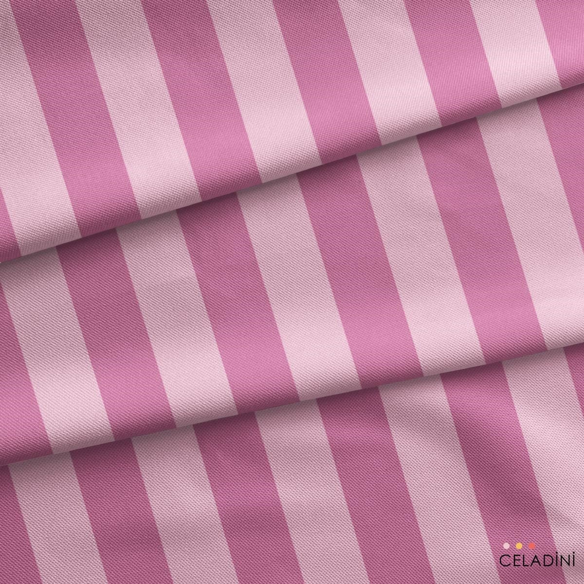 Açık Pembe / Gül Kurusu 5x5 cm Çizgili Kumaş