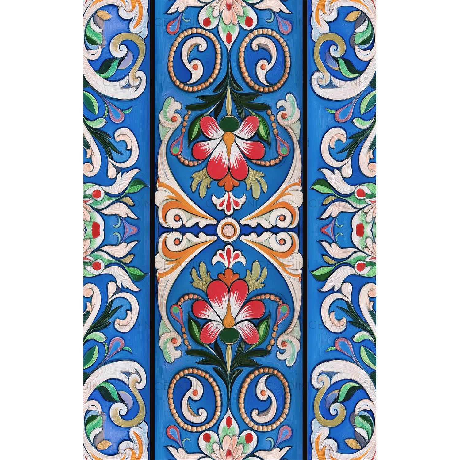 Antik Kapı Desenli Fırın Örtüsü Kumaşı Model-2