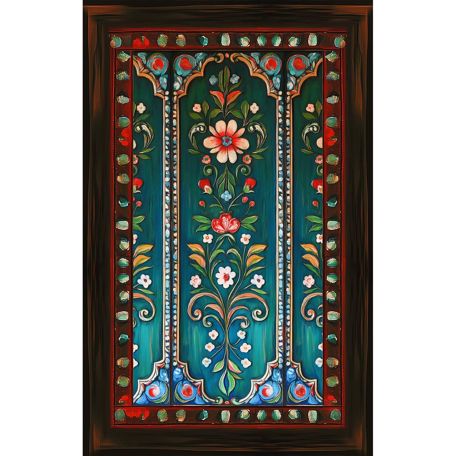 Antik Kapı Desenli Fırın Örtüsü Kumaşı Model-3