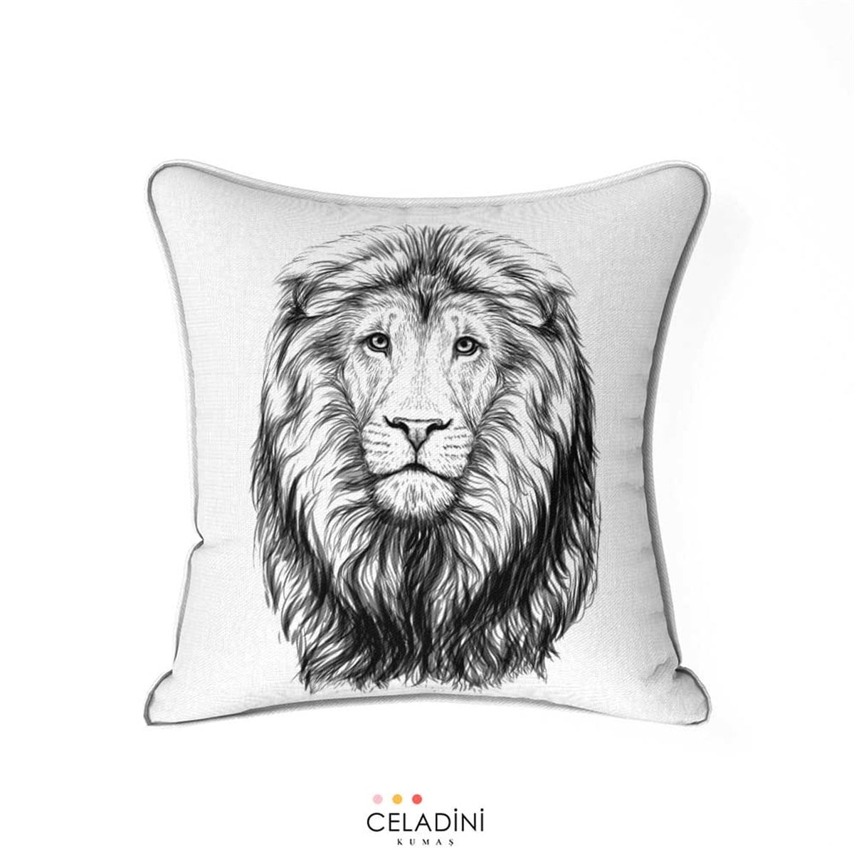Aslan Başı Desenli Kırlent Kumaşı