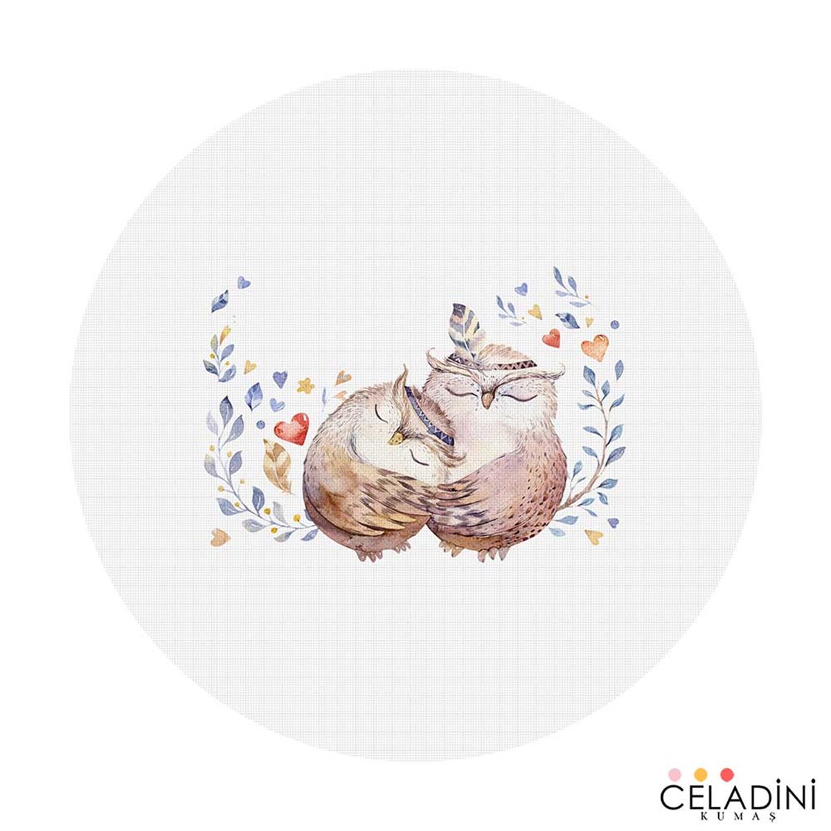 Baykuş Desenli Supla Kumaşı