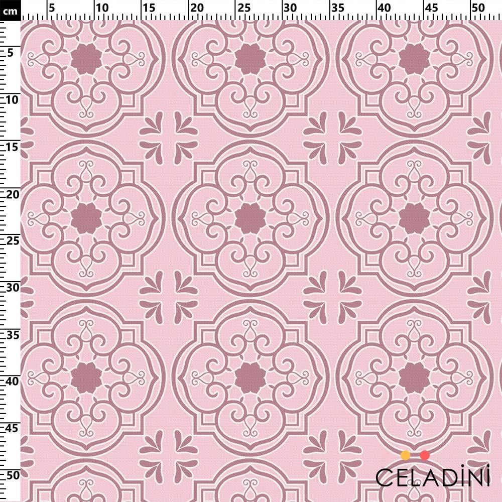 Geometrik Çini Desenli Ramazan Serisi Kumaş Gül Kurusu