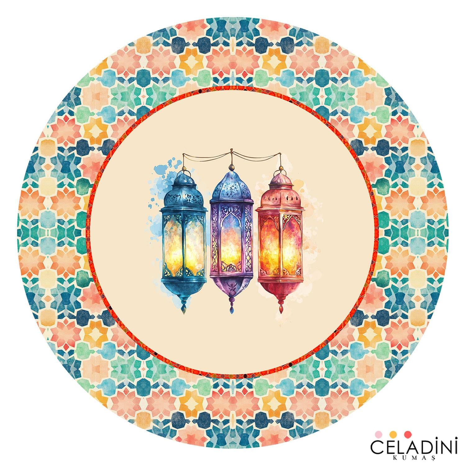 Geometrik Desenli Ramazan Serisi Supla Kumaşı