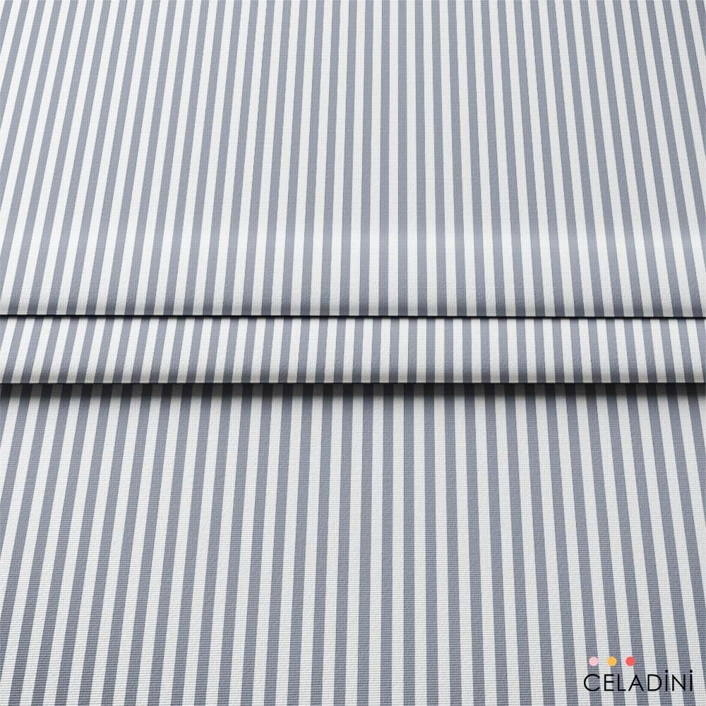 Gri Beyaz 1x1 cm Süper İnce Çizgili Kumaş