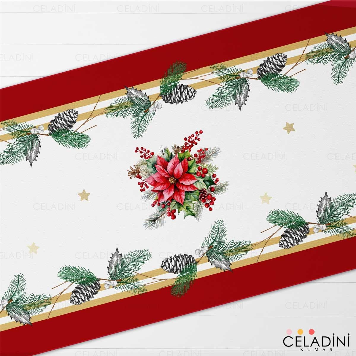 Kış Temalı Yılbaşı Serisi Runner Kumaşı (Model-2)