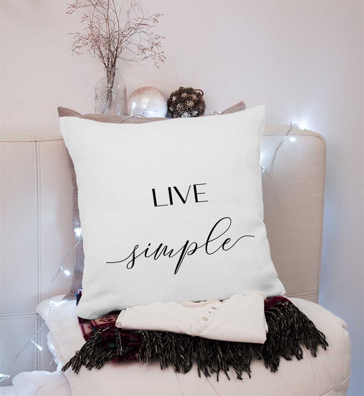 Live Simple Yazılı Kırlent Kumaşı