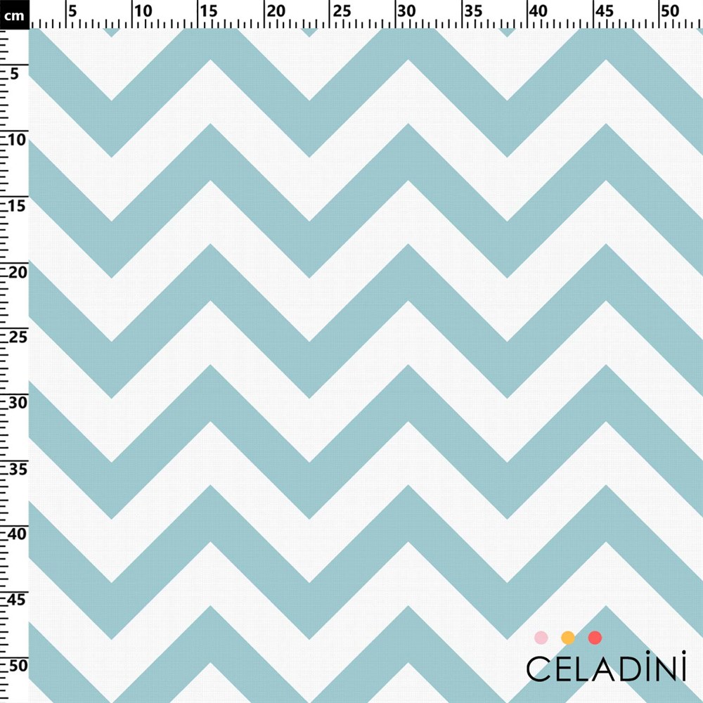 Mint Beyaz Zigzag (Chevron) Kumaş