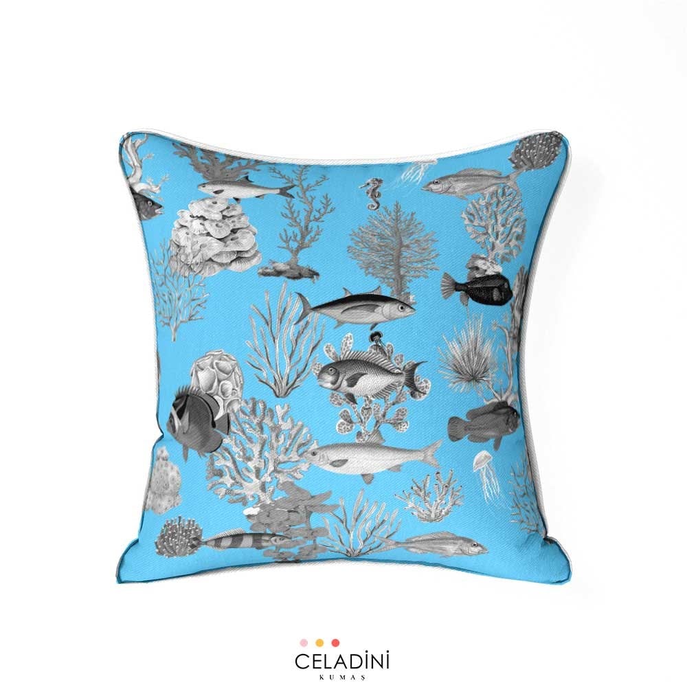 Okyanus Serisi 45x45 cm Kırlent Kumaşı