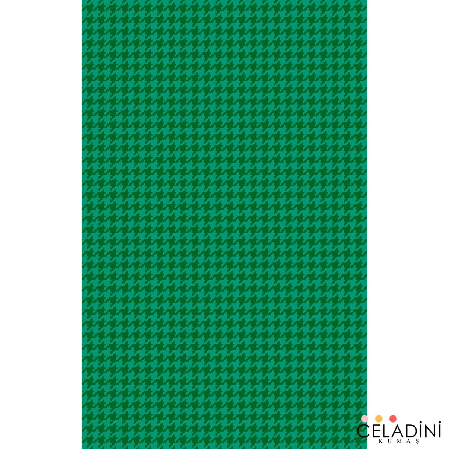 Petrol Yeşili ve Mint Kaz Ayağı Fırın Örtüsü Kumaşı