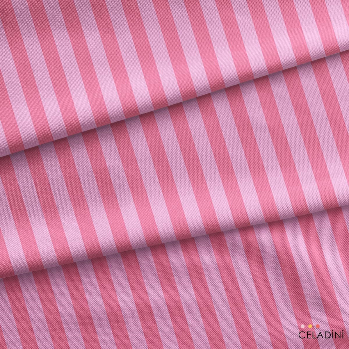 Pudra / Pembe 2x2 cm Çizgili Kumaş