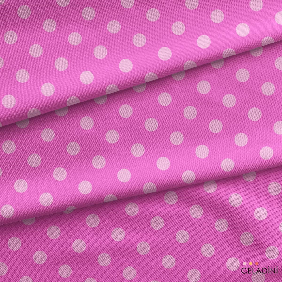 Şeker Pembe / Açık Pembe Puantiyeli Kumaş