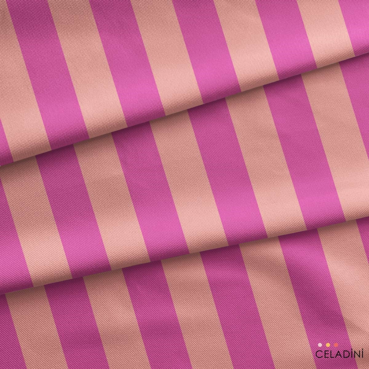 Somon / Gül Kurusu 5x5 cm Çizgili Kumaş