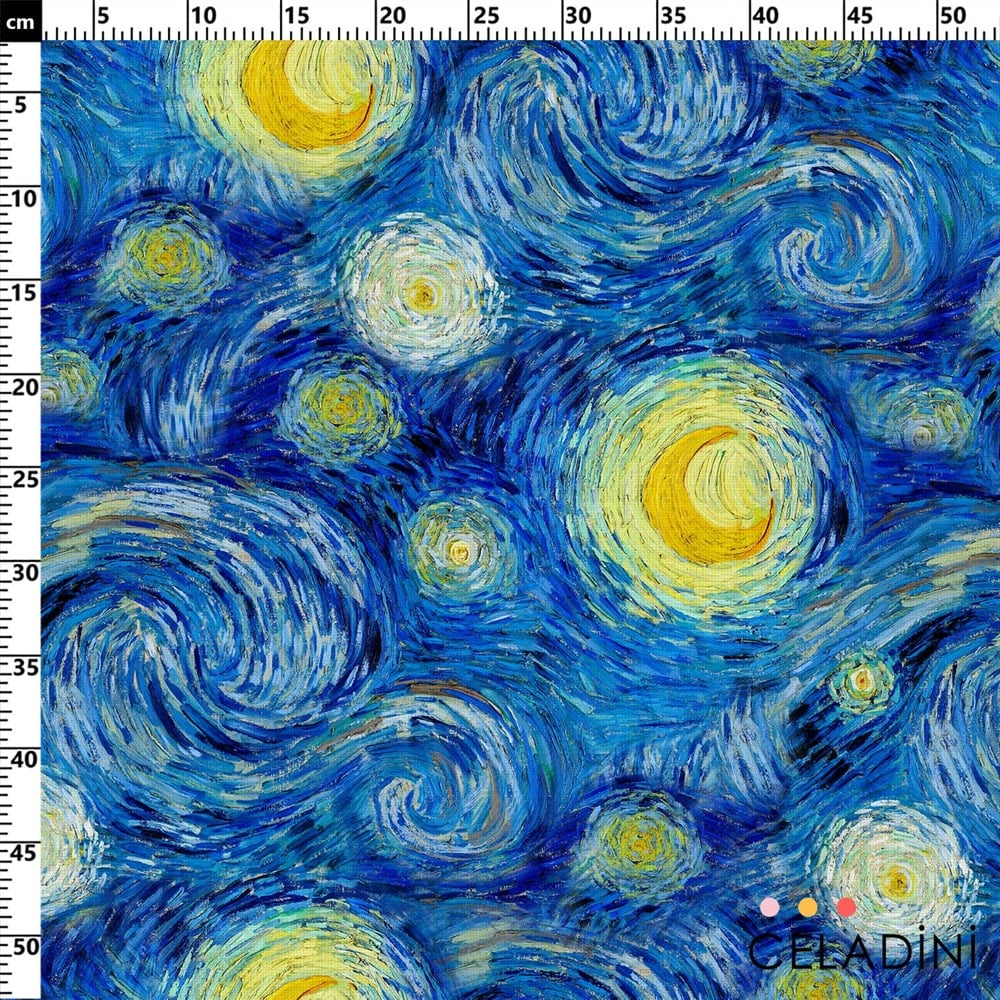 Van Gogh Yıldızlı Gece Desenli Kumaş