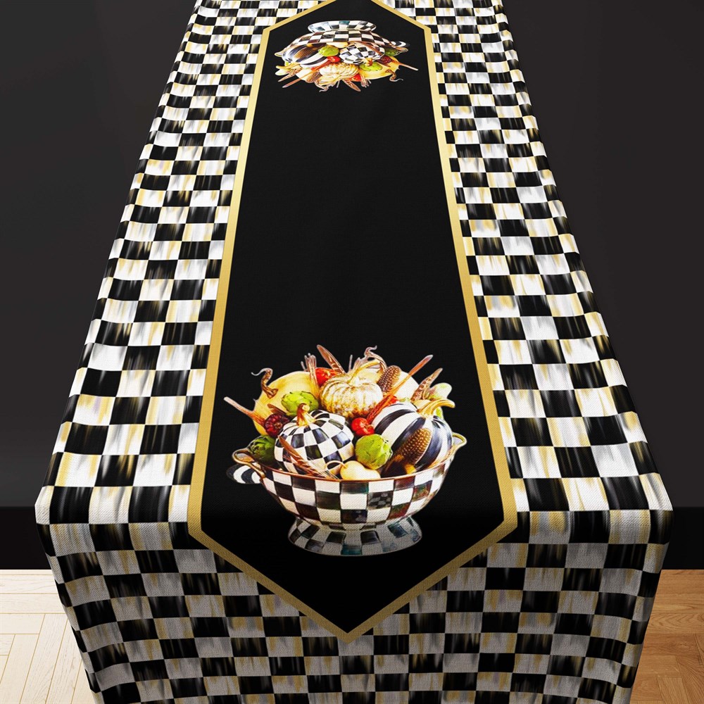 Yağlı Boya Damalı Diamond Runner Kumaşı