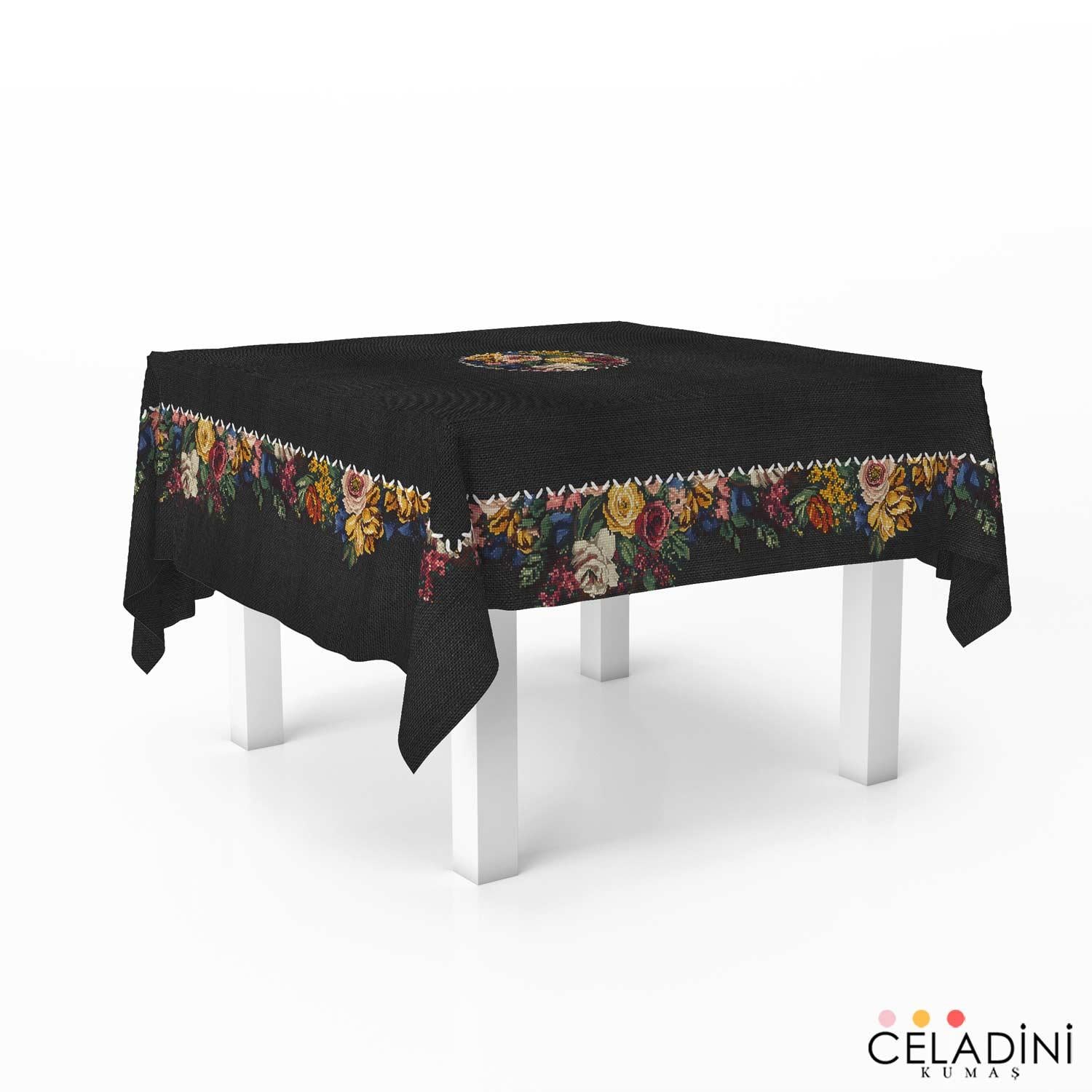 140x140cm Karabağ Serisi Masa Örtüsü Kumaşı (Model-3)